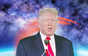 「世界サミット2022」にビデオメッセージを寄せたトランプ前米大統領(主催者提供)