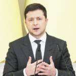 ウクライナのゼレンスキー大統領=23日(EPA時事)