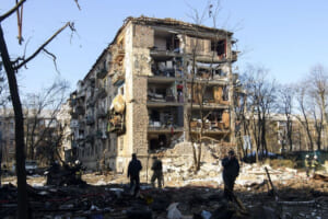 ウクライナの首都キエフの様子=3月18日（UPI）