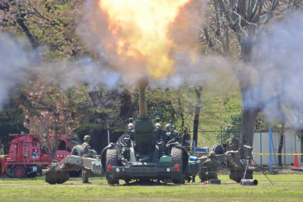 陸上自衛隊第１師団の各部隊紹介＝４月１０日、東京・陸上自衛隊練馬駐屯地