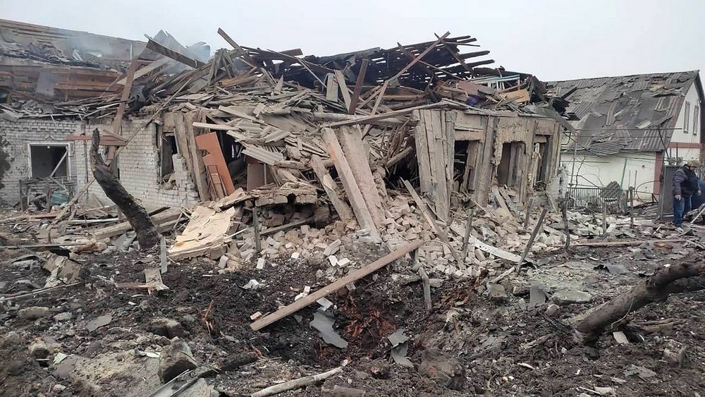 2022年12月31日ロシア軍のミサイルが首都キーウを襲った。=ウクライナ、キーウ(UPI)