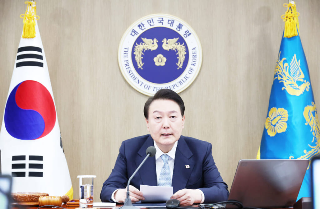 韓国の尹錫悦大統領=1月25日、ソウル(EPA時事)